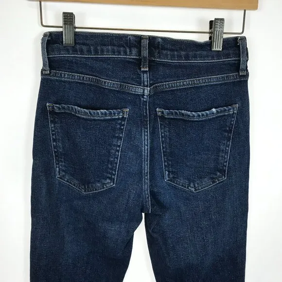 Womens Size 24 24x28 AGOLDE Blue Sophie Mid Rise Skinny Ankle Jeans