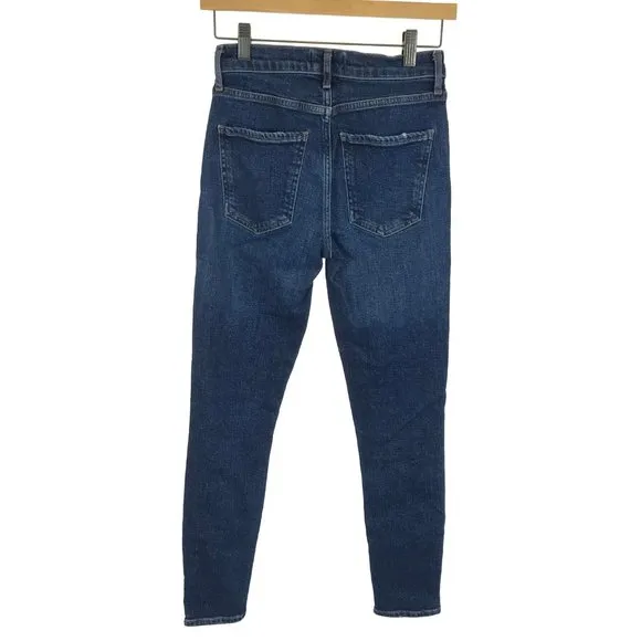 Womens Size 24 24x28 AGOLDE Blue Sophie Mid Rise Skinny Ankle Jeans