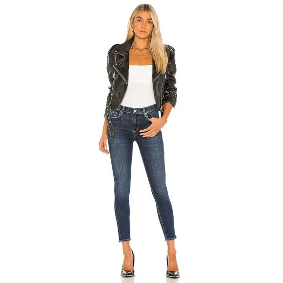 Womens Size 24 24x28 AGOLDE Blue Sophie Mid Rise Skinny Ankle Jeans