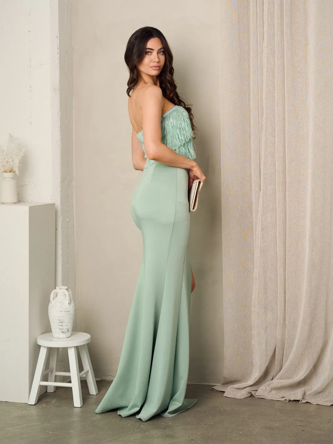 WOMEN'S SLEEVELESS CROP TOP & MAXI SKIRT 2PC. SET