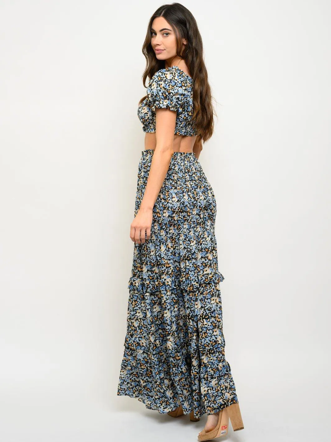 WOMEN'S SPOTTED MAXI SKIRT 2PC. SET