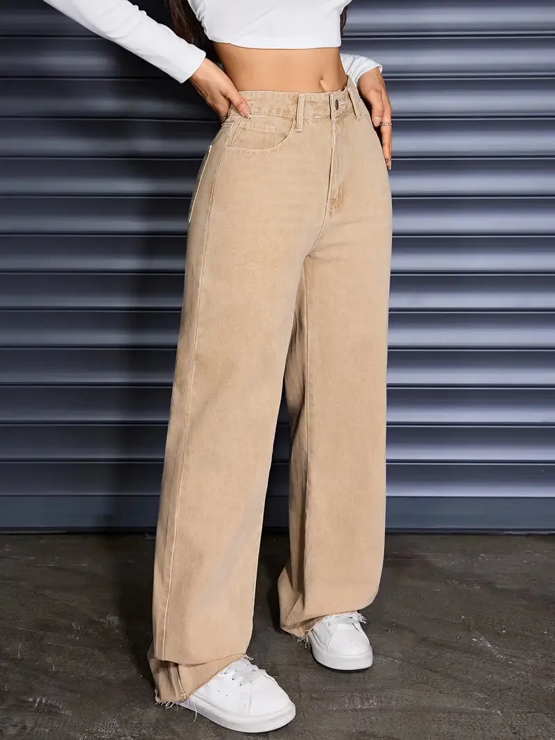 Women's Vintage Straight Leg Jeans | Mid-Waist & Tummy Control
