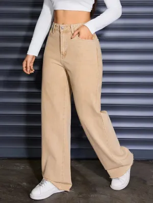 Women's Vintage Straight Leg Jeans | Mid-Waist & Tummy Control