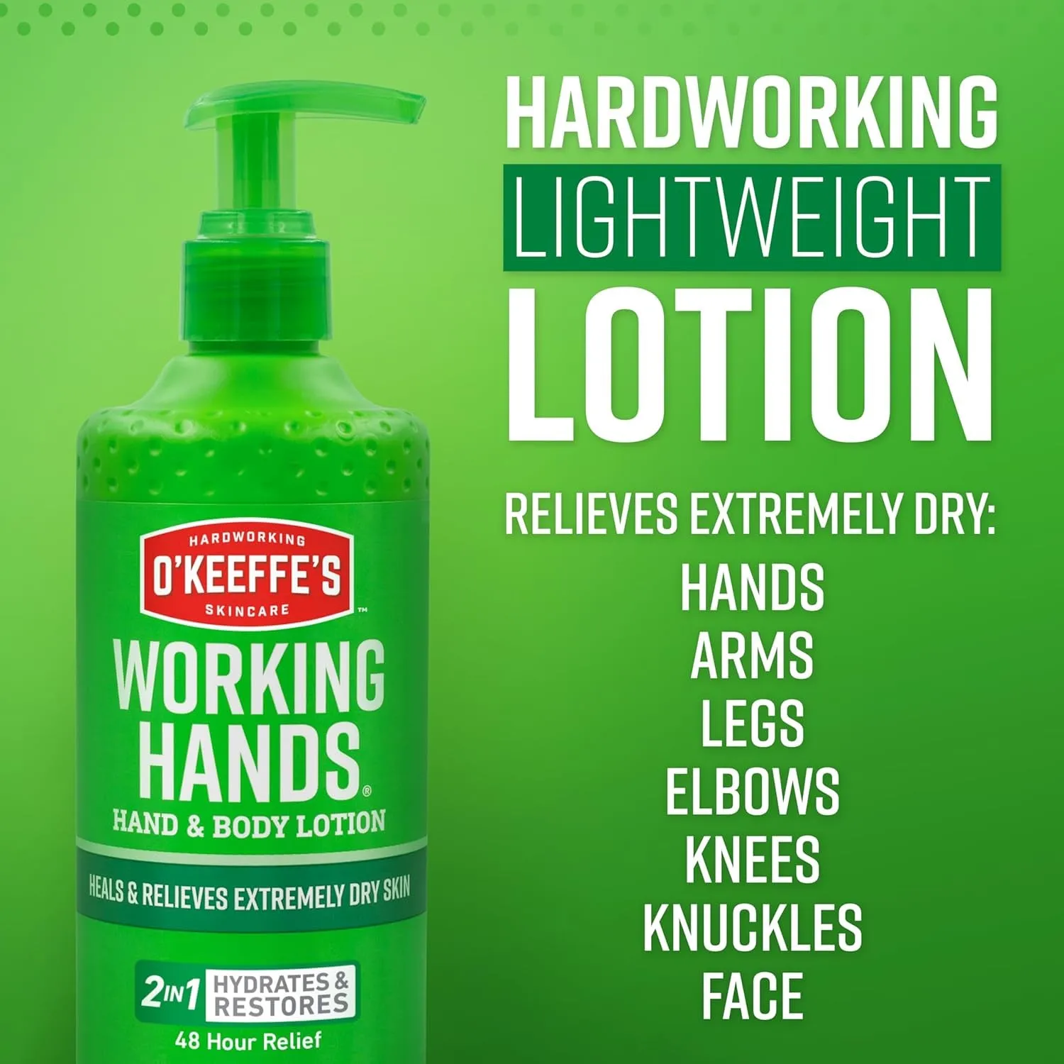 Working Hands Hand and Body Lotion, 12Oz Pump (Pack of 1) - Heals and Relieves Extremely Dry Skin