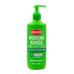 Working Hands Hand and Body Lotion, 12Oz Pump (Pack of 1) - Heals and Relieves Extremely Dry Skin