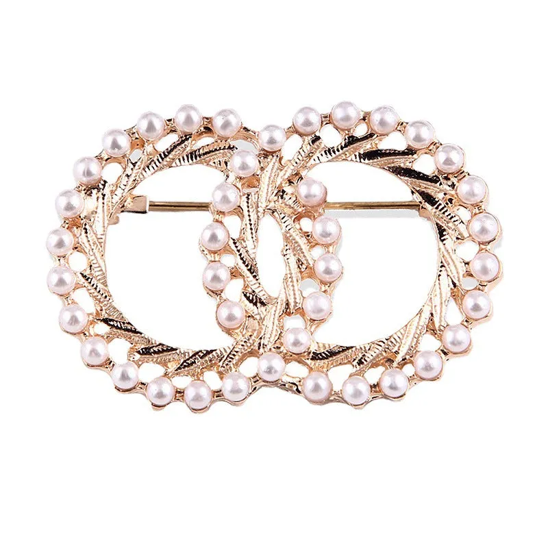 XSB032 - Double Ring Pearl Brooch