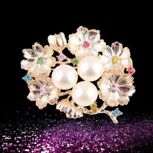 XSB064 - Pearl Flower Brooch