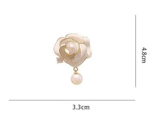 XSB137 - Camellia pearl brooch