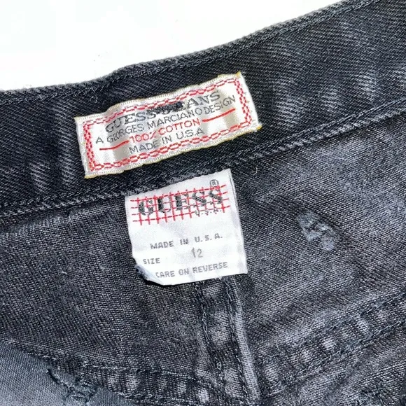 Y2K • Vintage 90s Guess Black Jeans shorts • 80s