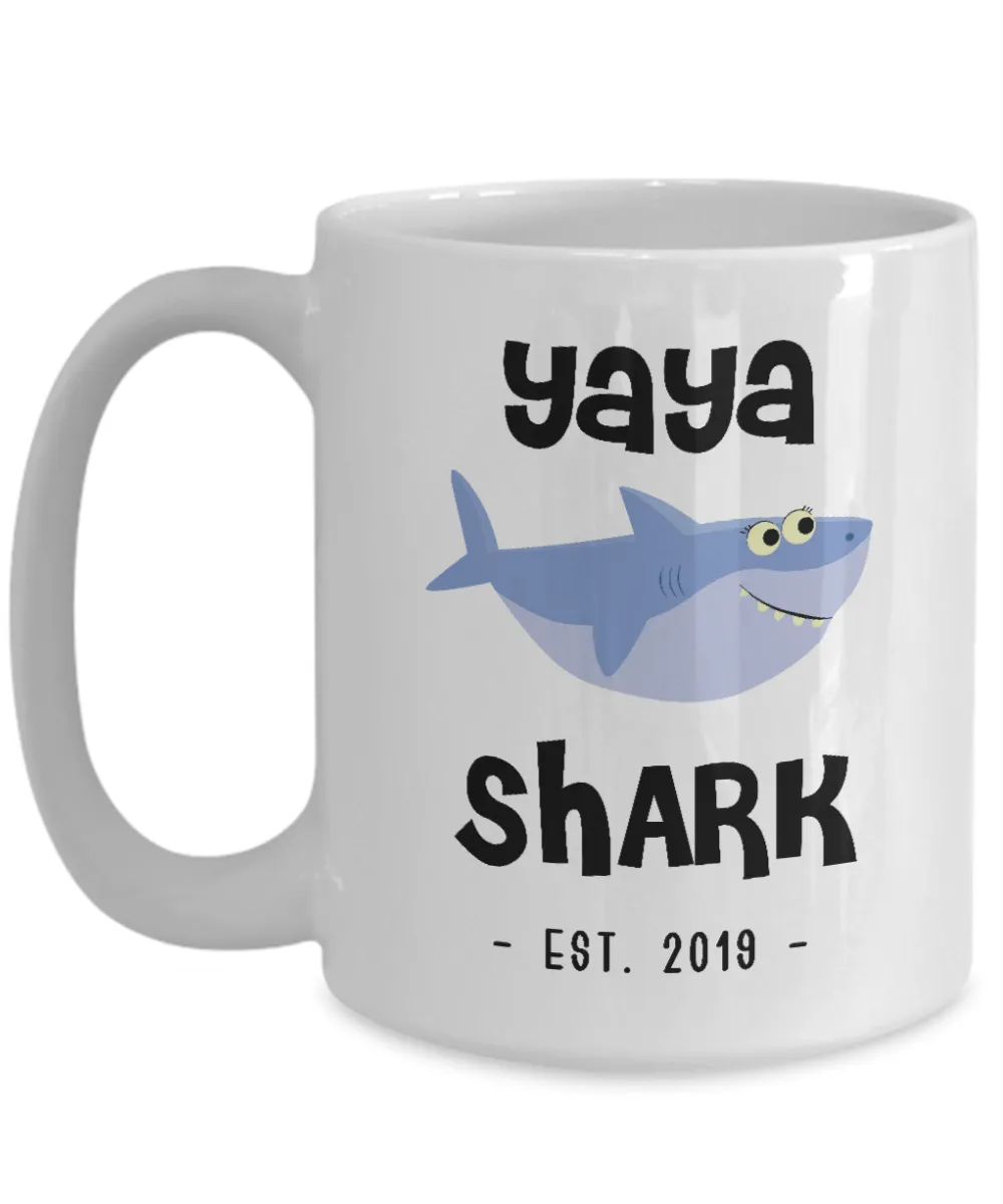 Yaya Shark Mug New Yaya Est 2019 Do Do Do Expecting Yayas Pregnancy Reveal Announcement Gifts Coffee Cup
