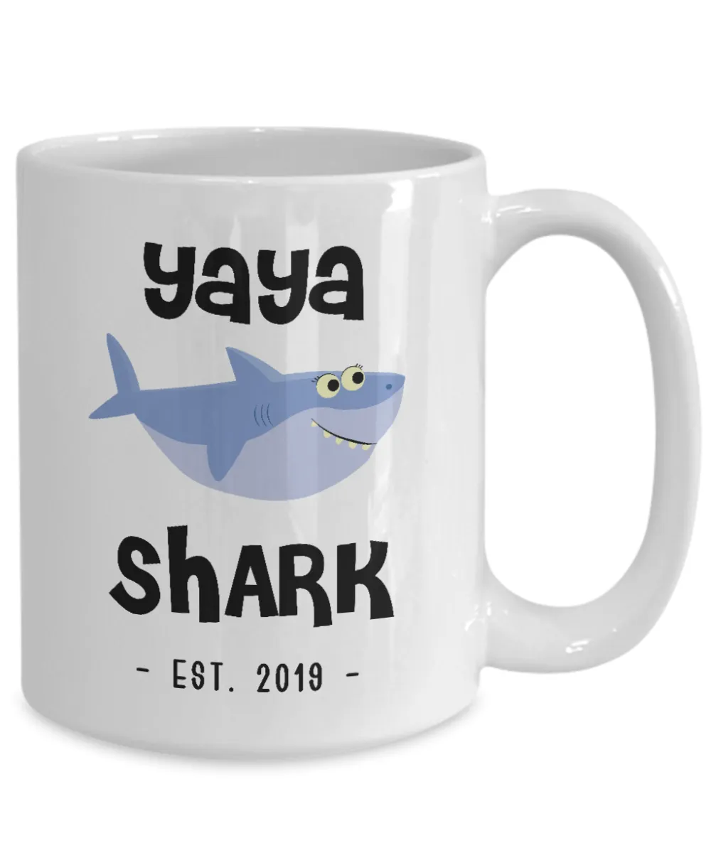 Yaya Shark Mug New Yaya Est 2019 Do Do Do Expecting Yayas Pregnancy Reveal Announcement Gifts Coffee Cup