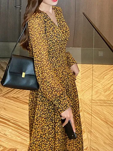 Yellow Maxi Dress With Waist Smocking