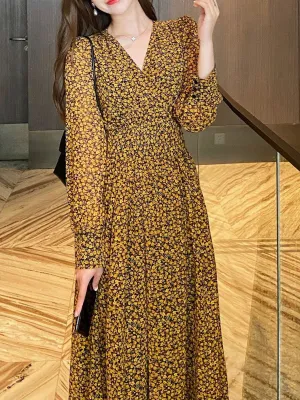 Yellow Maxi Dress With Waist Smocking