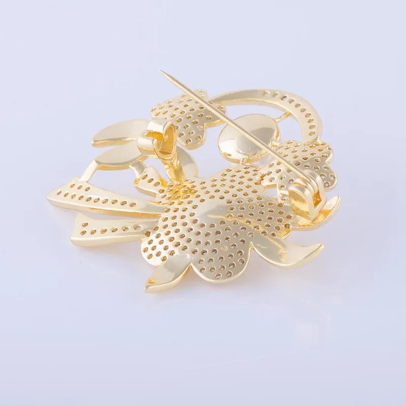 YGP Pearl Flower Brooch or Saree Pin