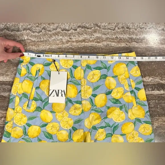 ZARA BLOGGERS’ FAVORITE LEMON 🍋 PRINTED LINEN BLEND SHORTS