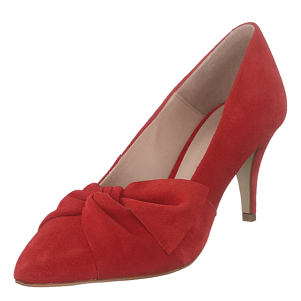 Zita Suede Bow Pump 441 - Red 1