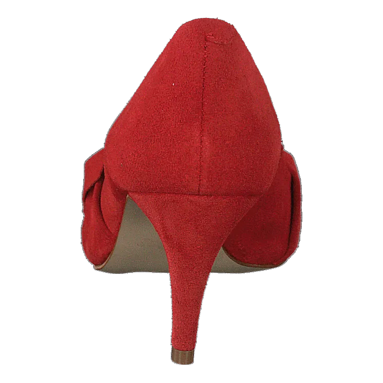 Zita Suede Bow Pump 441 - Red 1