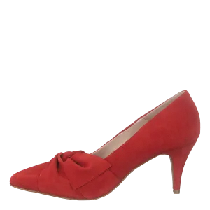 Zita Suede Bow Pump 441 - Red 1