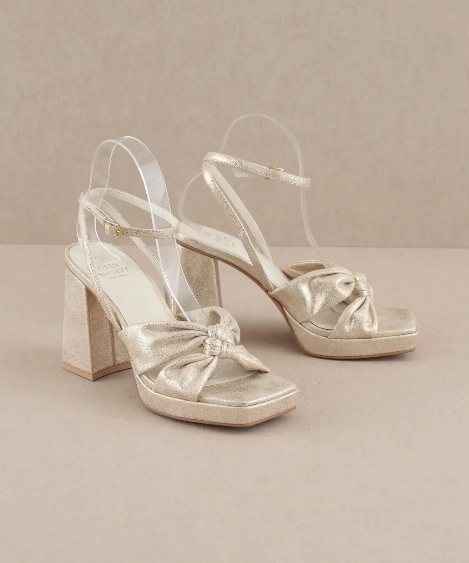 Zoey Platform Heels in Gold